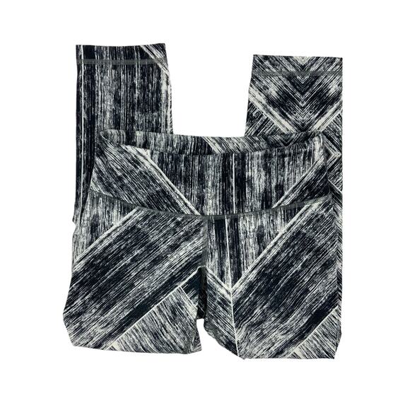 Lululemon Wunder Under Heat Wave Black White Printed Leggings Size 4 - Picture 2 of 7